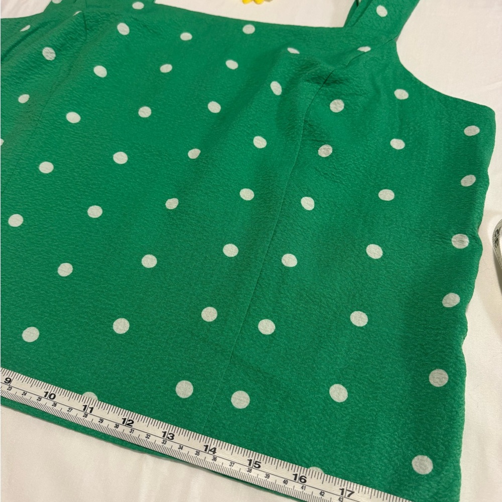 Polka Dot Tie-Strap Camisole in Green - Picture 9 of 13